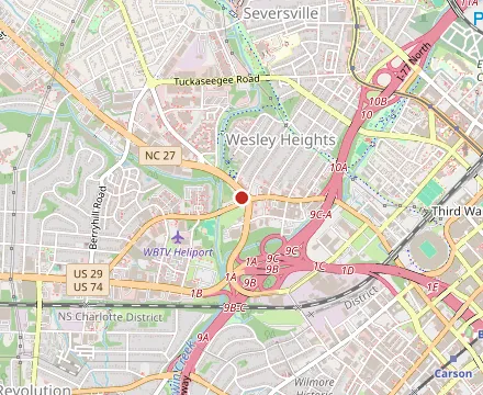 Map showing Pinky's Westside Grill
